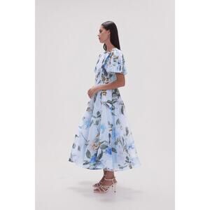 Aje Blue Floral Midi Dress